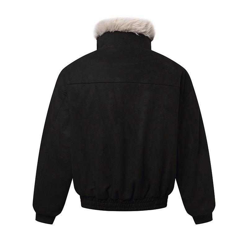 Men's bomber jacket in aviator look with faux fur trim and buckle collar Chichicherry