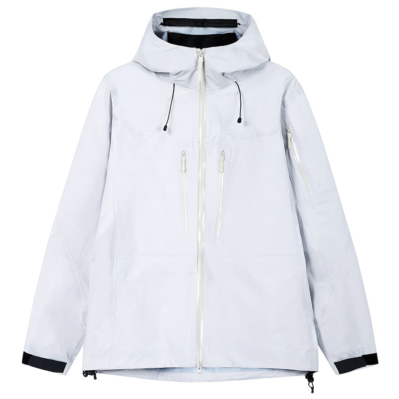 Men's Technical Waterproof Outdoor Jacket with Hood and Welded Zippers Chichicherry