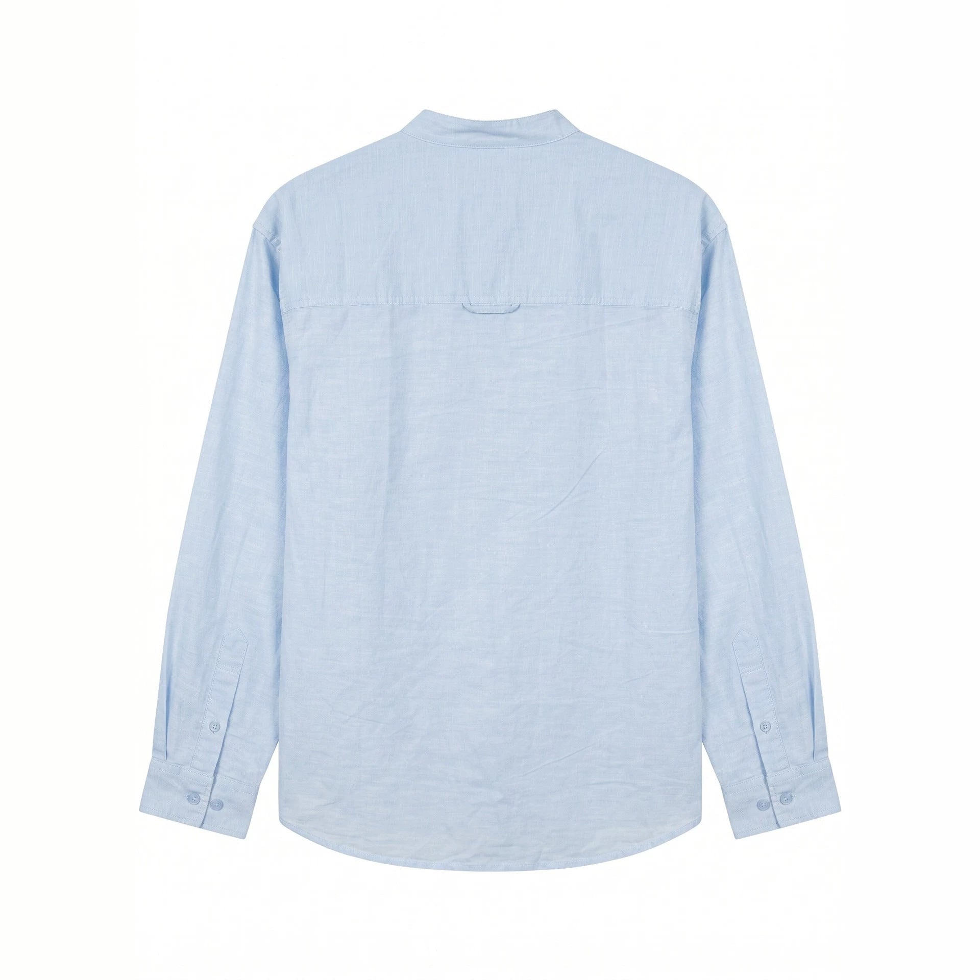 Men's Lightweight Stand-Collar Shirt made of Cotton Blend with Chest Pocket and Relaxed Fit Chichicherry