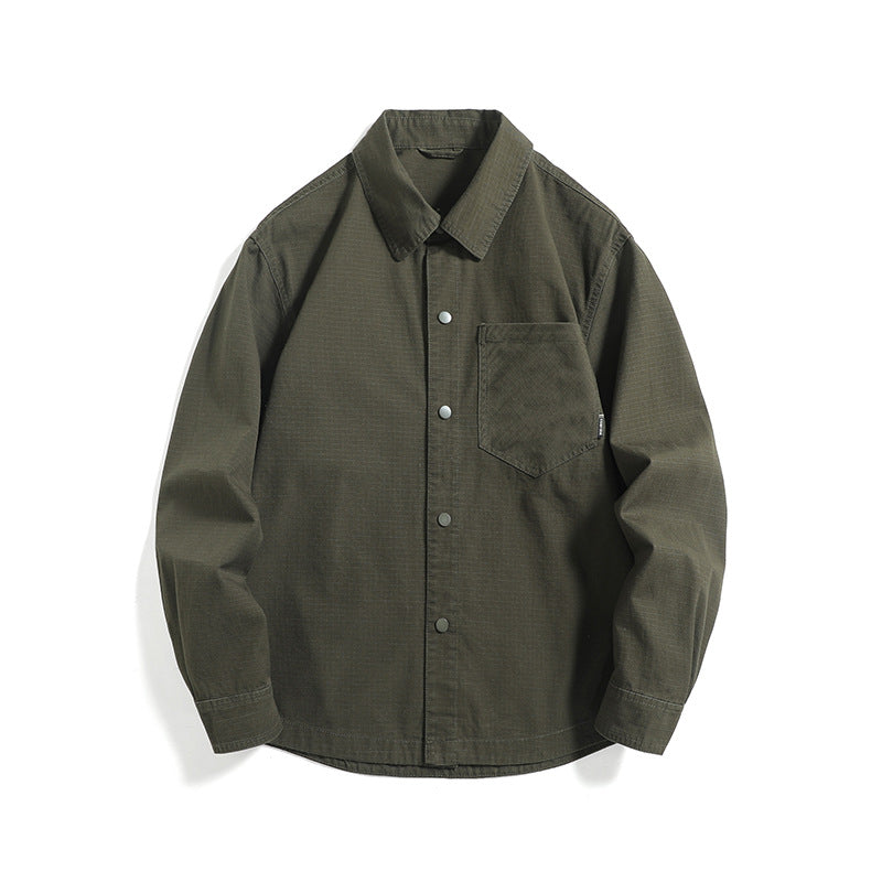 Men's ripstop overshirt with snap placket, straight cut and chest pocket Chichicherry