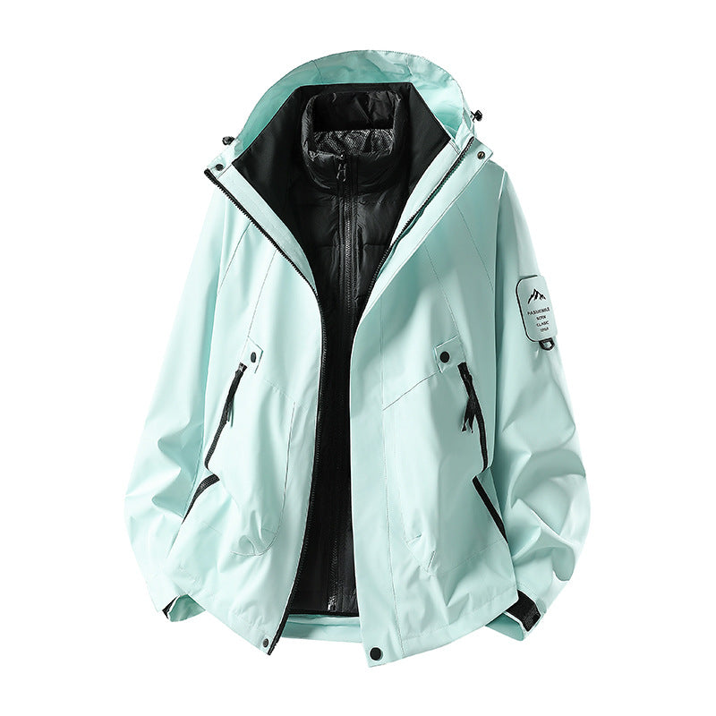 Men's Two-in-One Weather Protection Jacket with Removable Padded Vest and Adjustable Hood Chichicherry