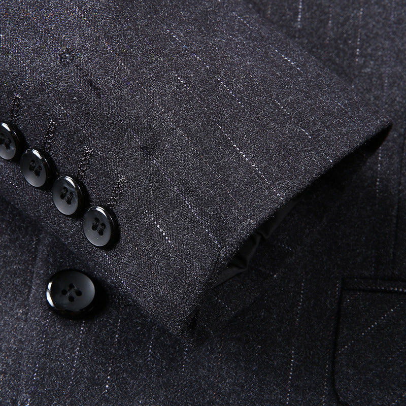 Men's Slim-Fit Business Blazer with Notched Lapel and Two-Button Closure Chichicherry
