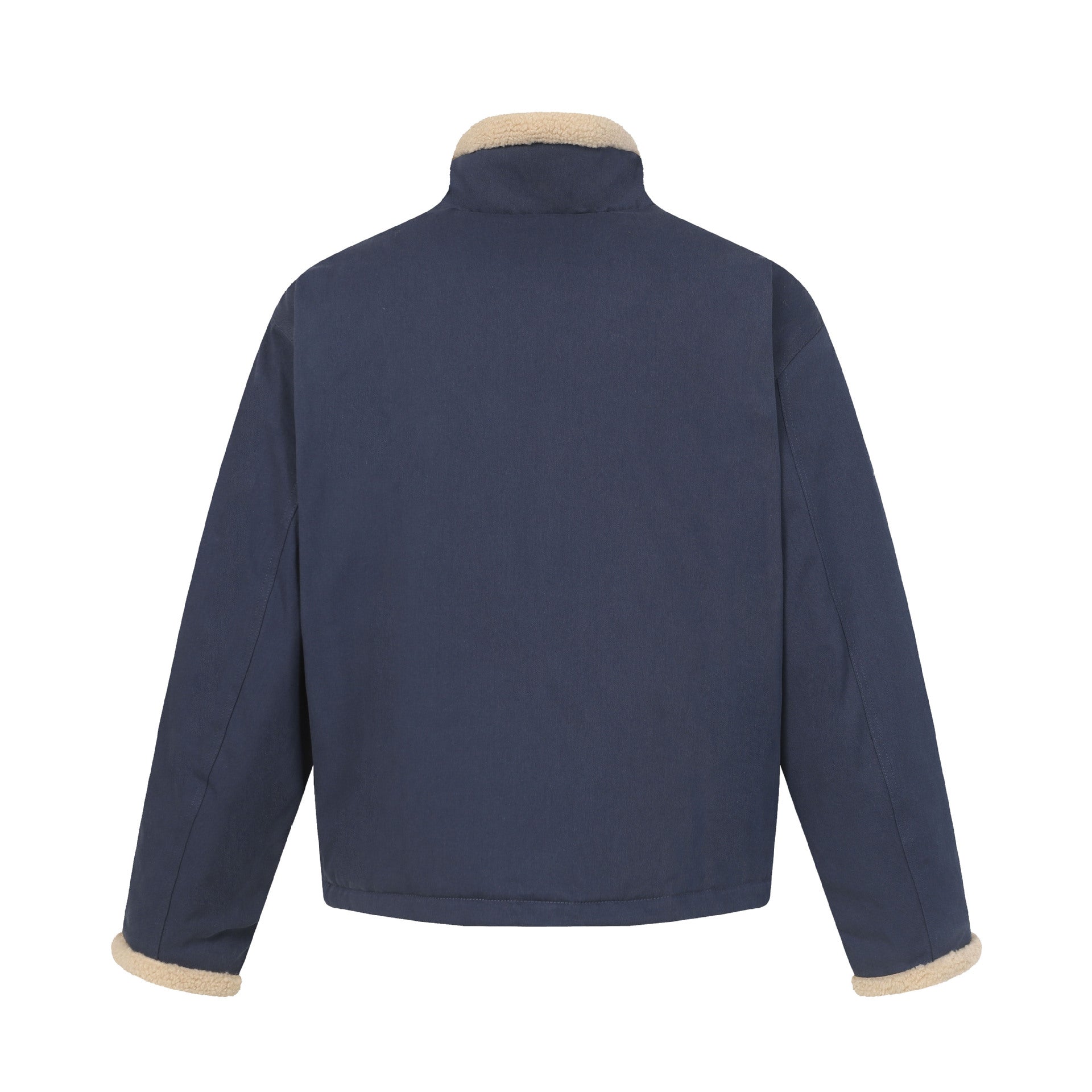 Men's short jacket in field style with teddy fur collar and cargo pockets Chichicherry