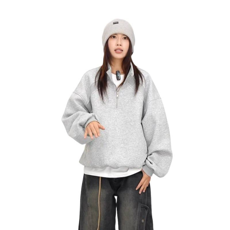 Unisex Halbzip-Sweatshirt mit Raglanärmeln, Eingrifftaschen und geripptem Saum Chichicherry