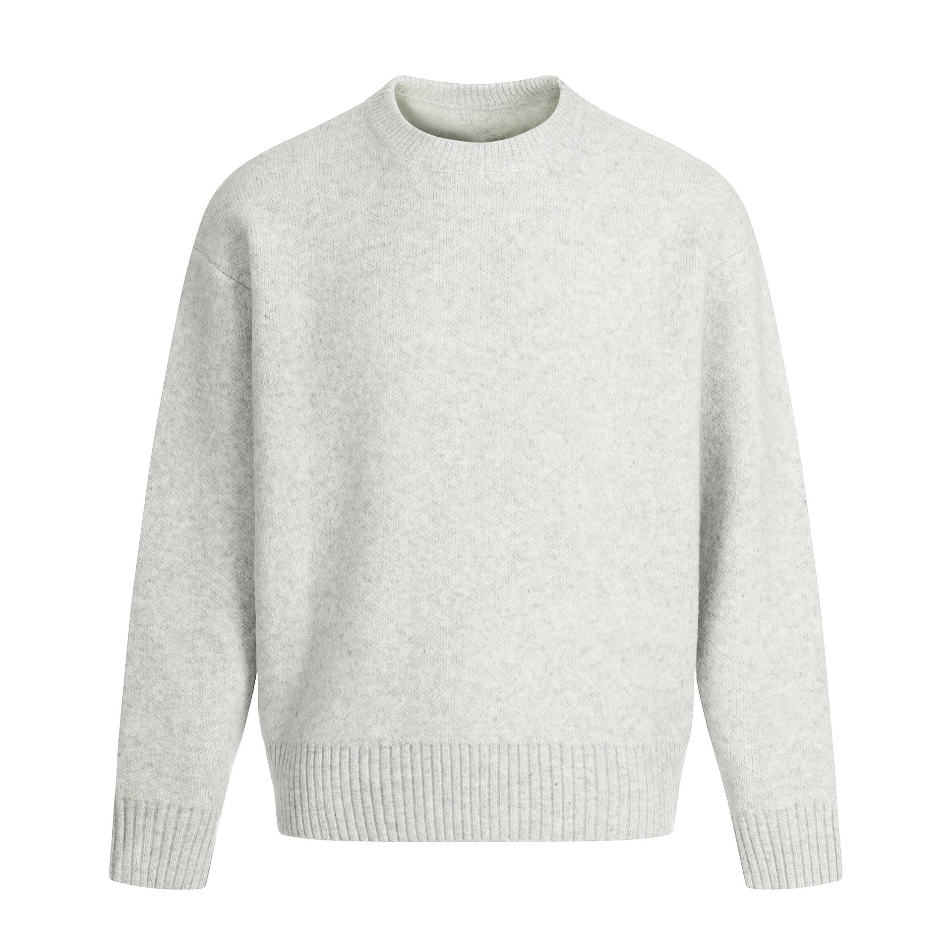 Unisex Large Round Neck Sweater made of soft fine knit with ribbed hem Chichicherry