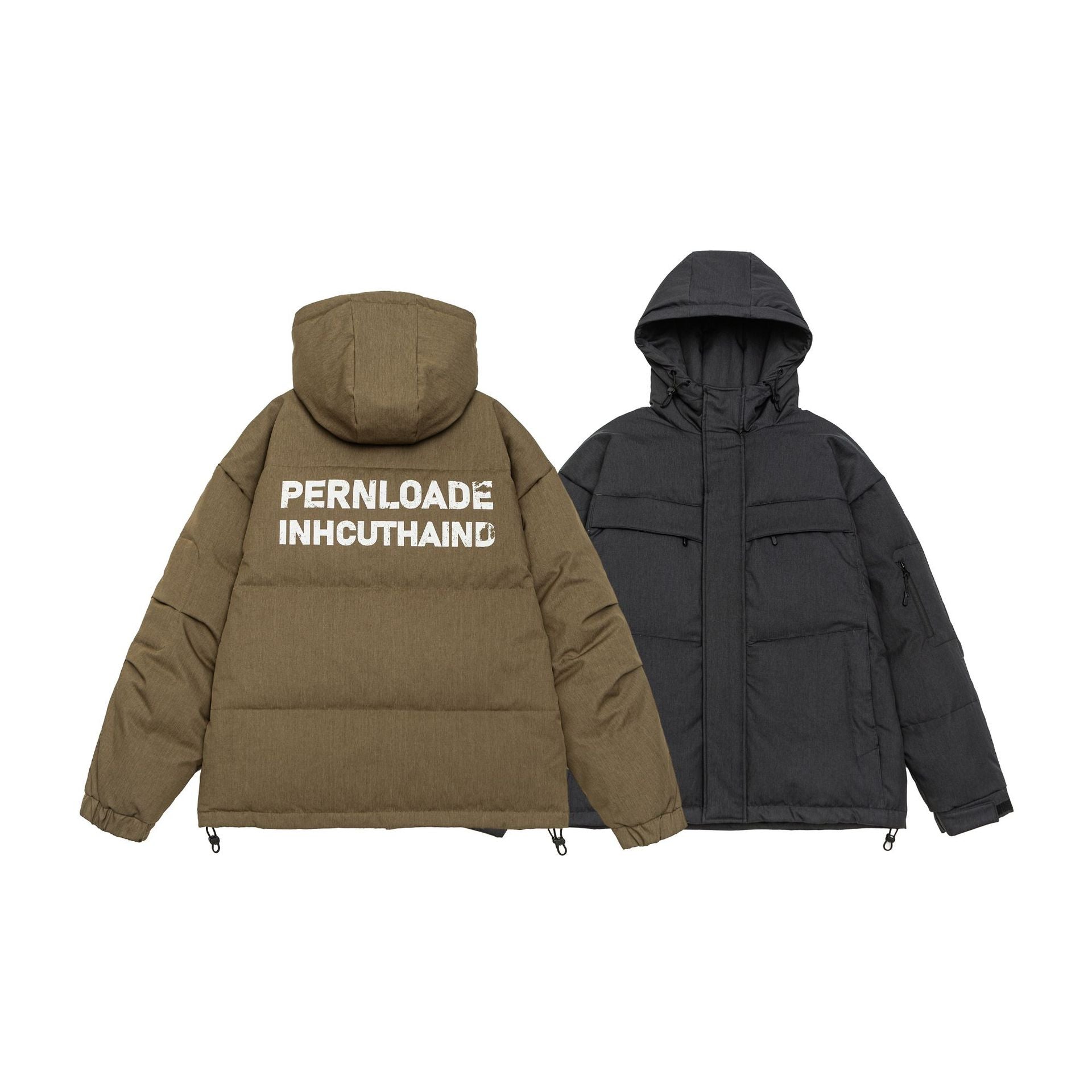 Men's Padded Winter Parka with Hood and Multi-Pockets Chichicherry