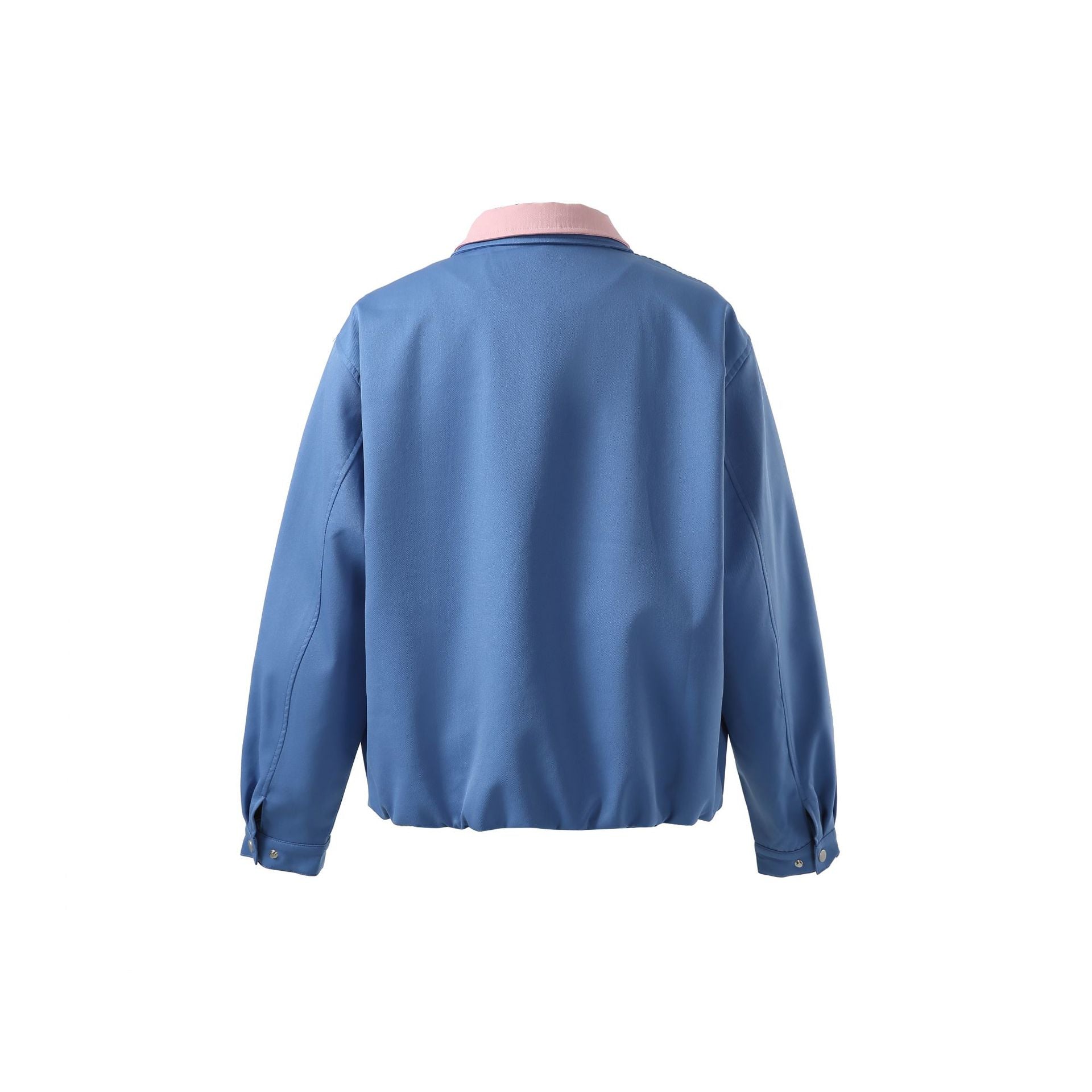 Men's Boxy Transition Blouson with Contrast Collar and Two-Way Zipper Chichicherry