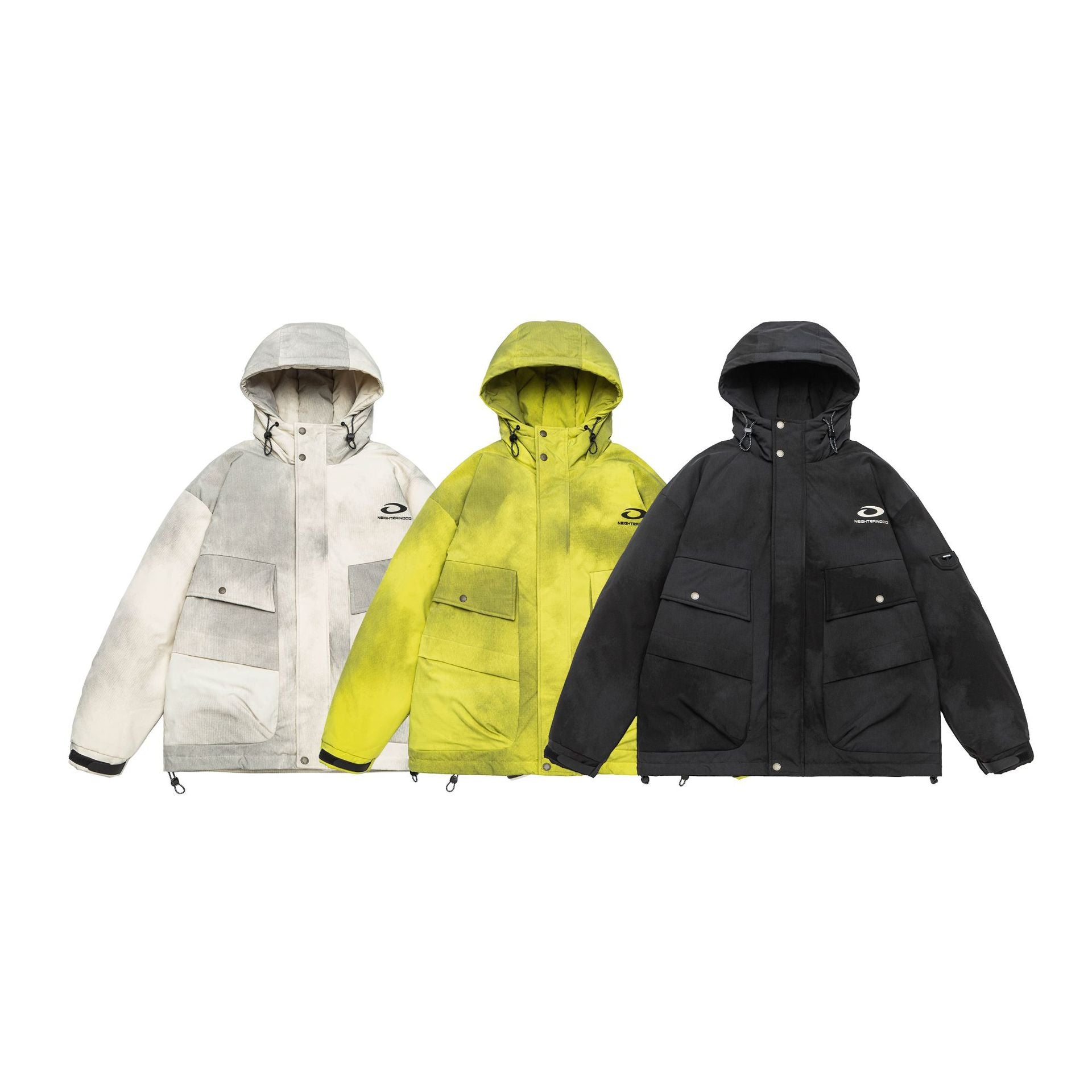 Men's Padded Parka Jacket with Hood and Utility Pockets Chichicherry