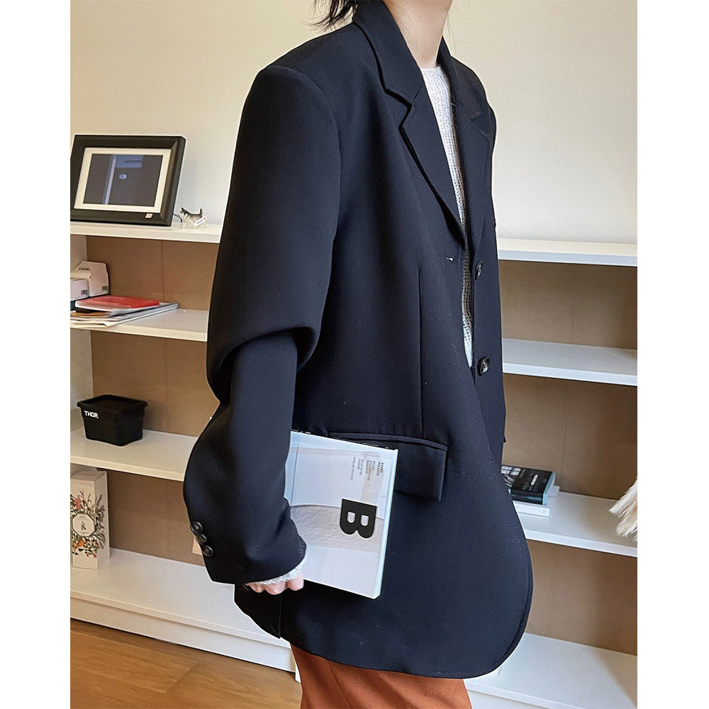 Women's Boxy Blazer made of linen blend with extended length and three-button front Chichicherry