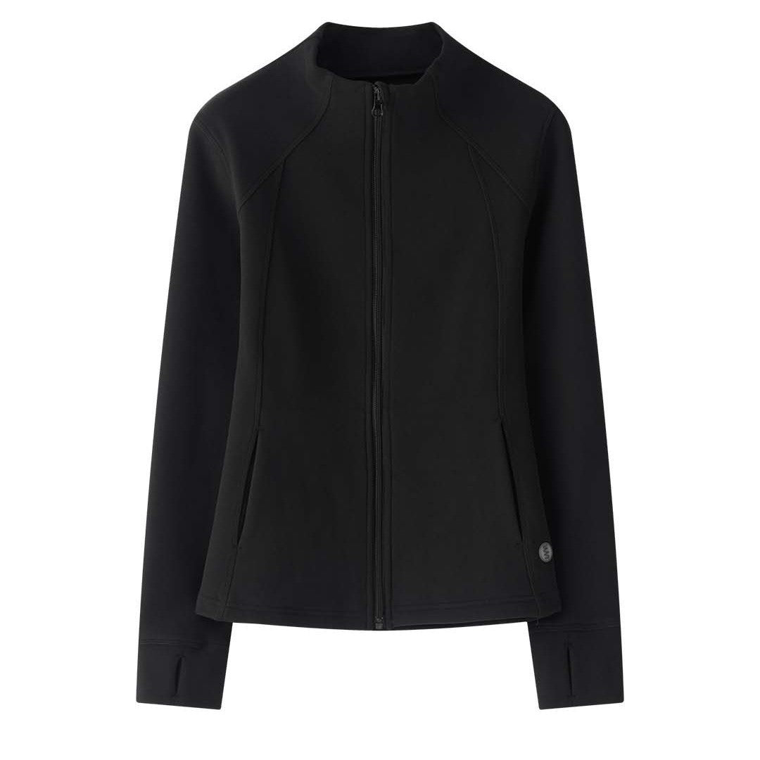 Women's Slim-Fit Training Jacket with Stand-Up Collar and Thumb Holes Chichicherry