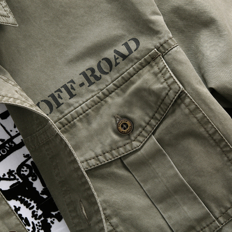 Men's Longline Canvas Overshirt in Utility Style with Chest Flap Pockets Chichicherry