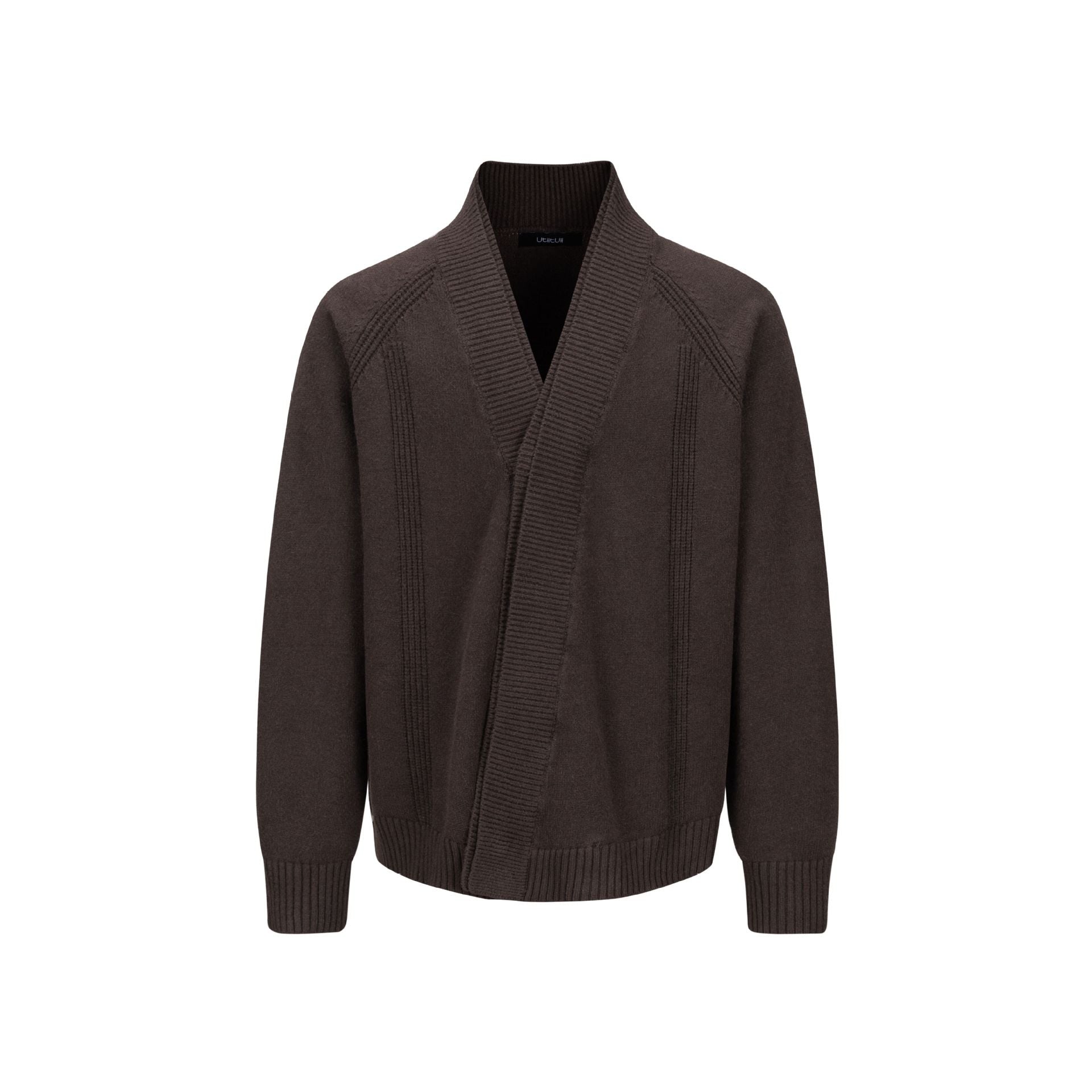 Men's chunky knit cardigan with shawl collar and ribbed cuffs Chichicherry