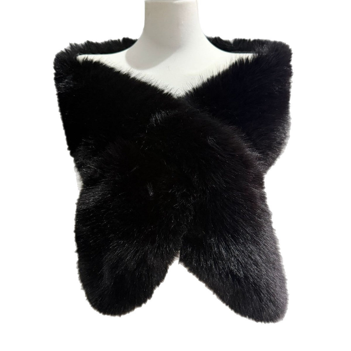 Women's Luxurious Reversible Faux Fur Shoulder Stole with V-Shape Chichicherry