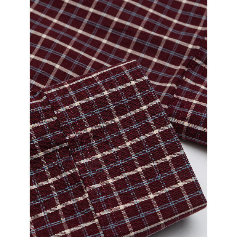 Men's Oversize Checkered Shirt with Rounded Hem and Diagonal Breast Pocket Detail Chichicherry