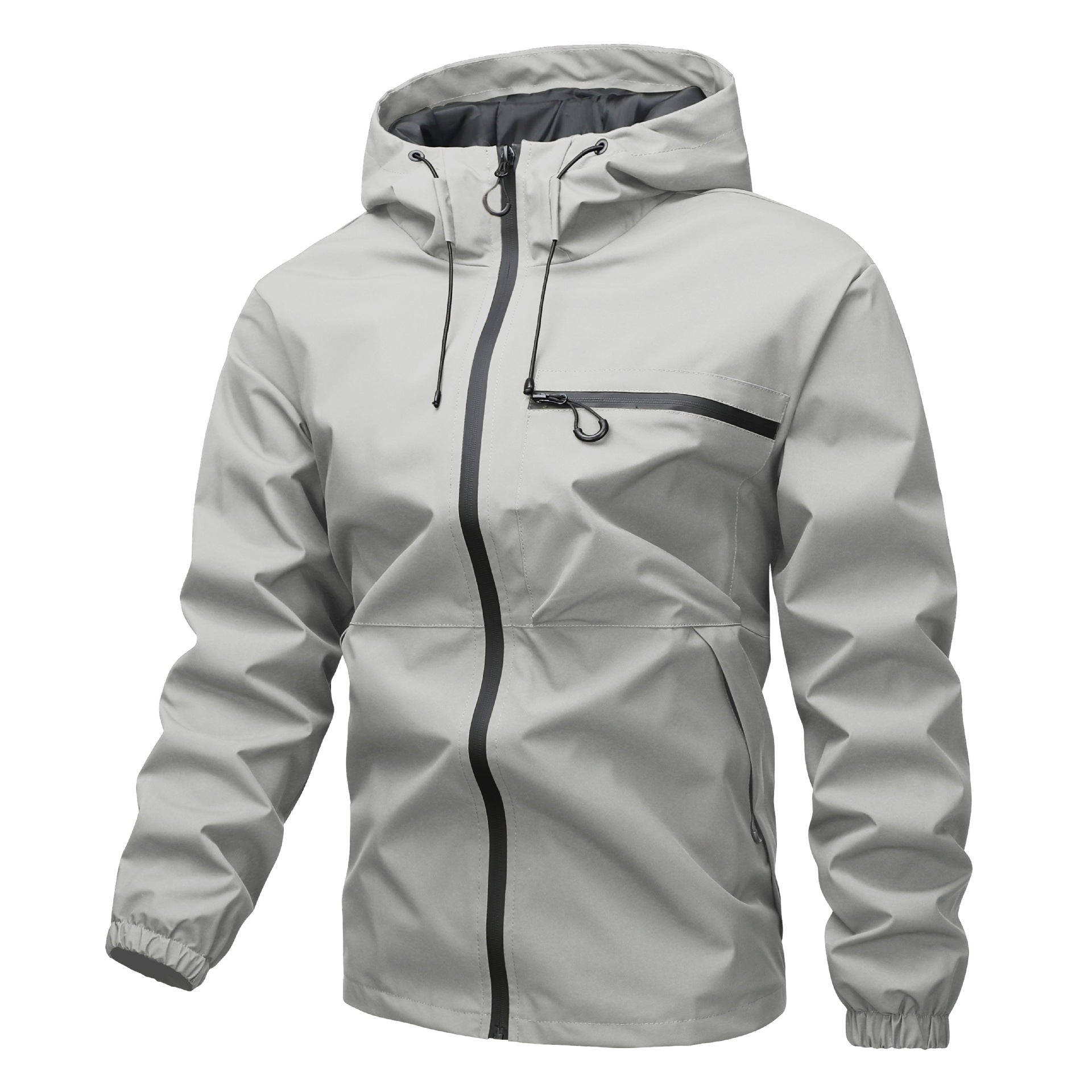 Men's lightweight three-layer softshell rain jacket with welded zippers, hood, and chest zipper Chichicherry