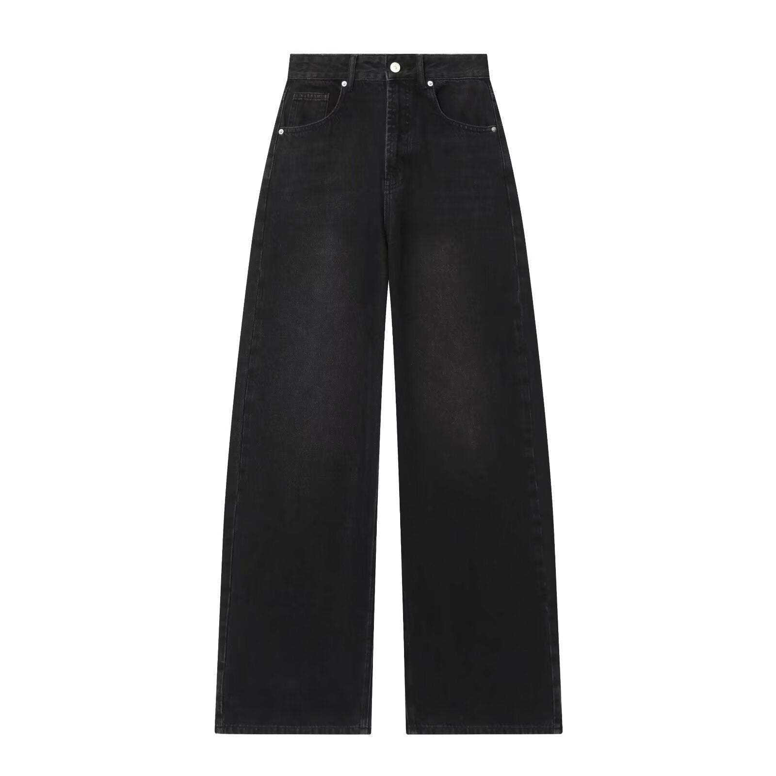 Women's High-Waisted Jeans with Wide Leg and Straight Cut Chichicherry