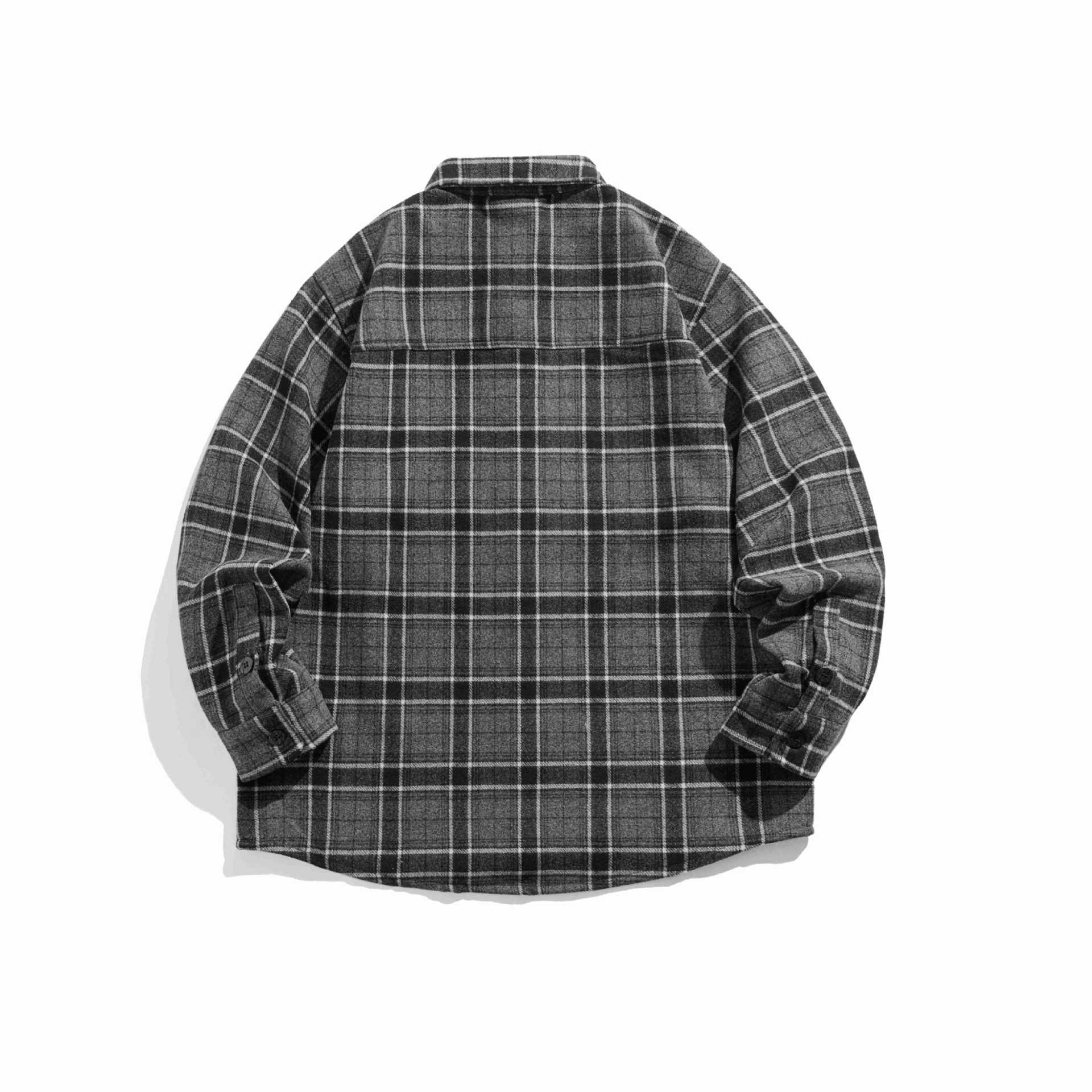 Men's Checkered Overshirt in Shacket Style made of soft Flannel with patch Chest Pocket Chichicherry