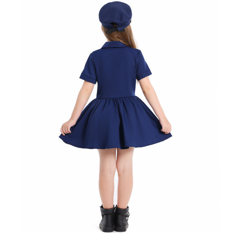 Girl Police Costume with Dress and Cap Chichicherry