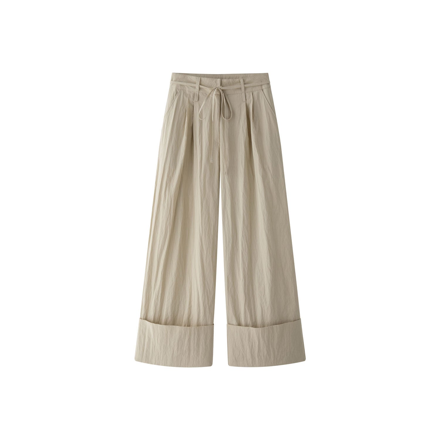 Women Wide High-Waist Palazzo Pants with Drawstring, Pleats and Extra Wide Leg Chichicherry