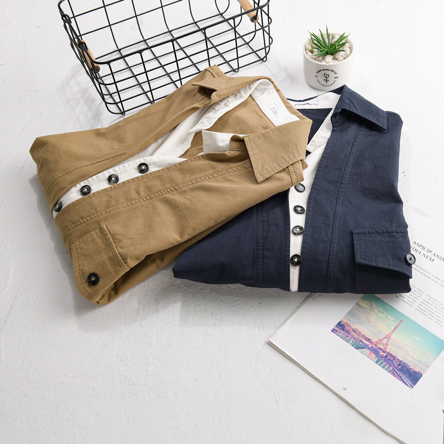Men's overshirt with half-button placket and patch chest pocket Chichicherry