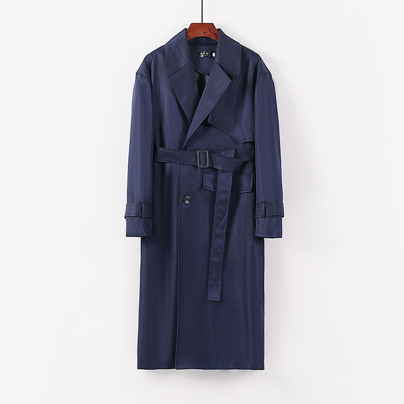 Women Longer tailored trench coat with tie belt and wide shawl collar Chichicherry