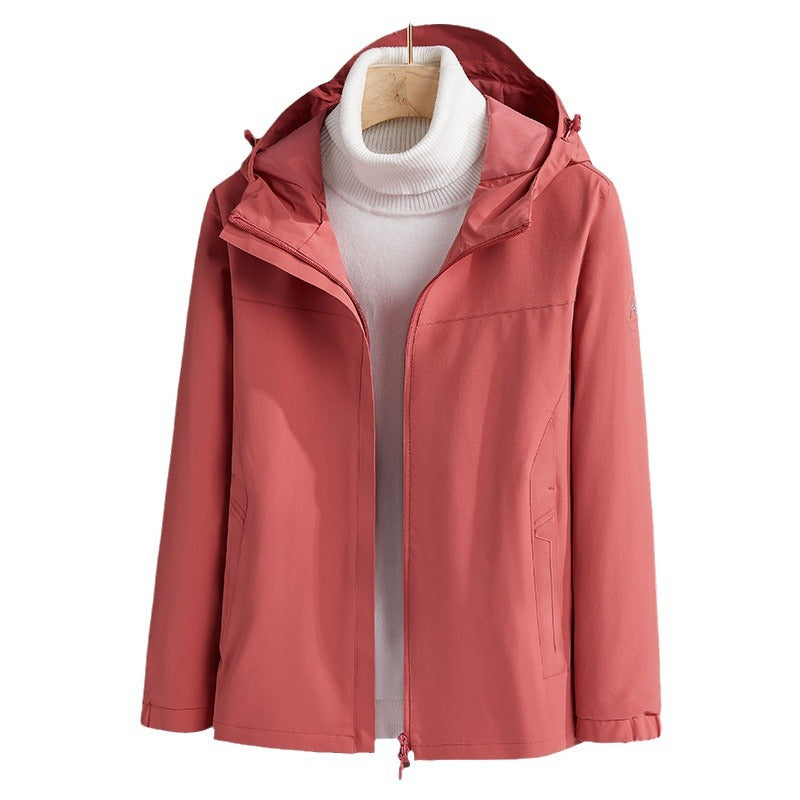 Men's Lightweight Technical Softshell Jacket with Adjustable Hood and Minimalist Athletic Fit Chichicherry