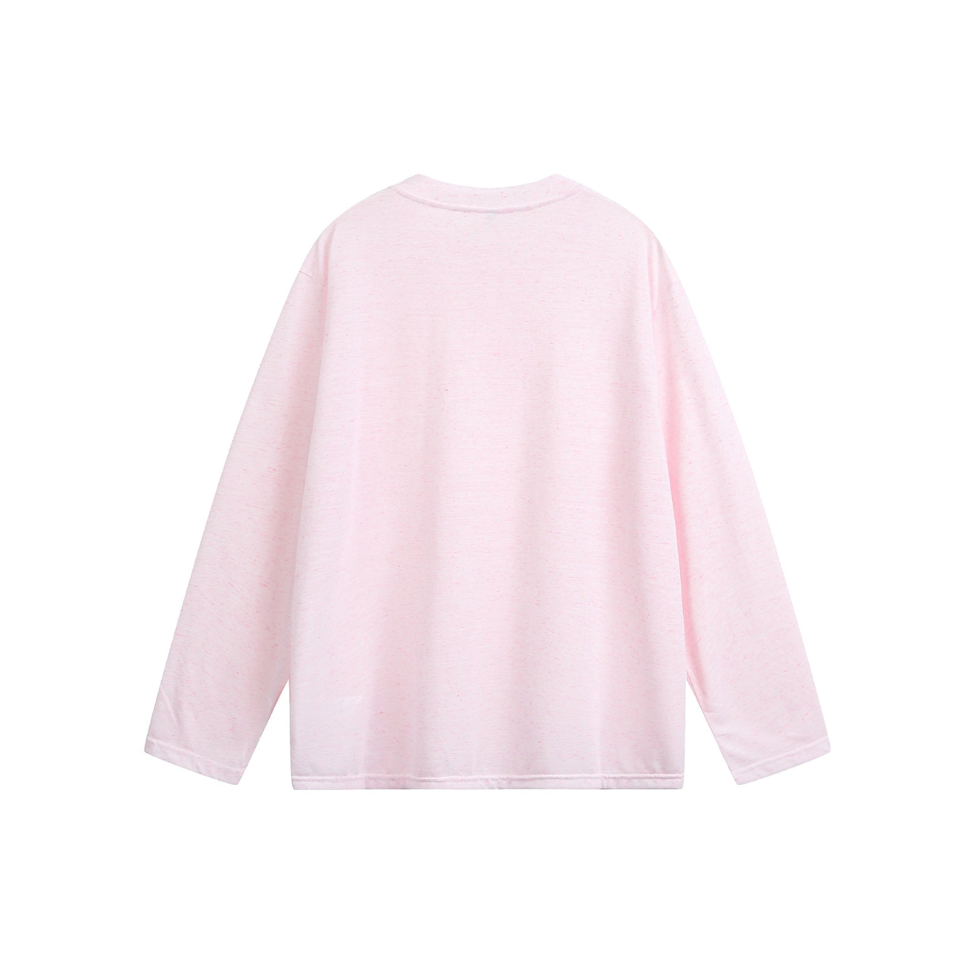 Unisex Melanged Cotton Henley Shirt in Oversized Look with Short Placket Chichicherry