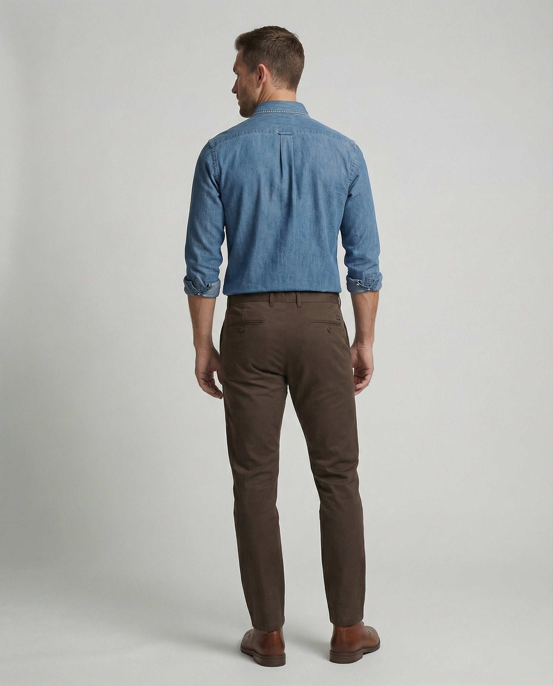 Men's Chambray Shirt Kent Collar Modern