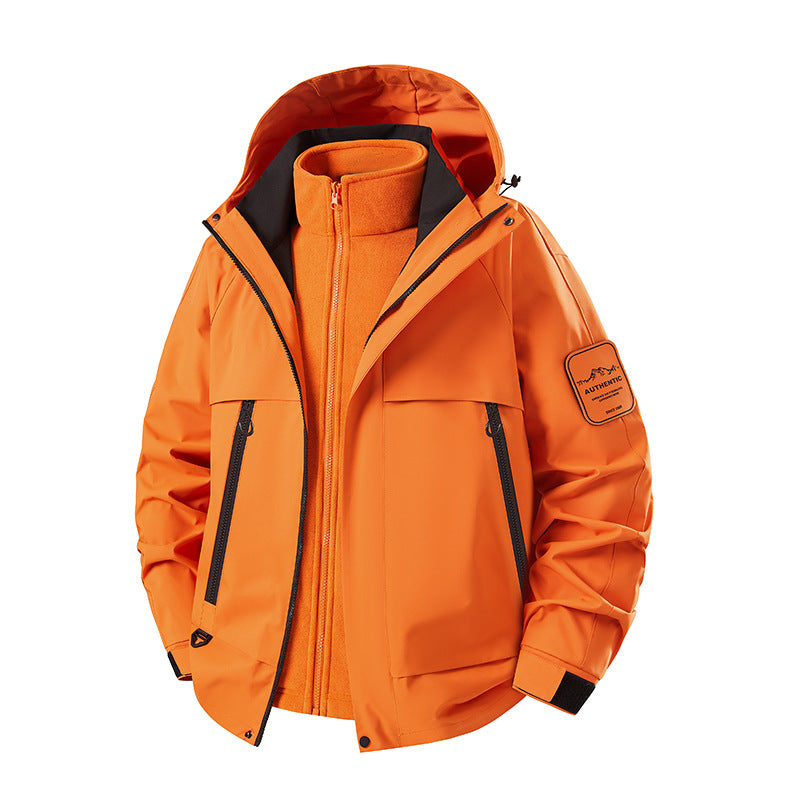Men's two-in-one waterproof winter parka with removable fleece inner jacket Chichicherry