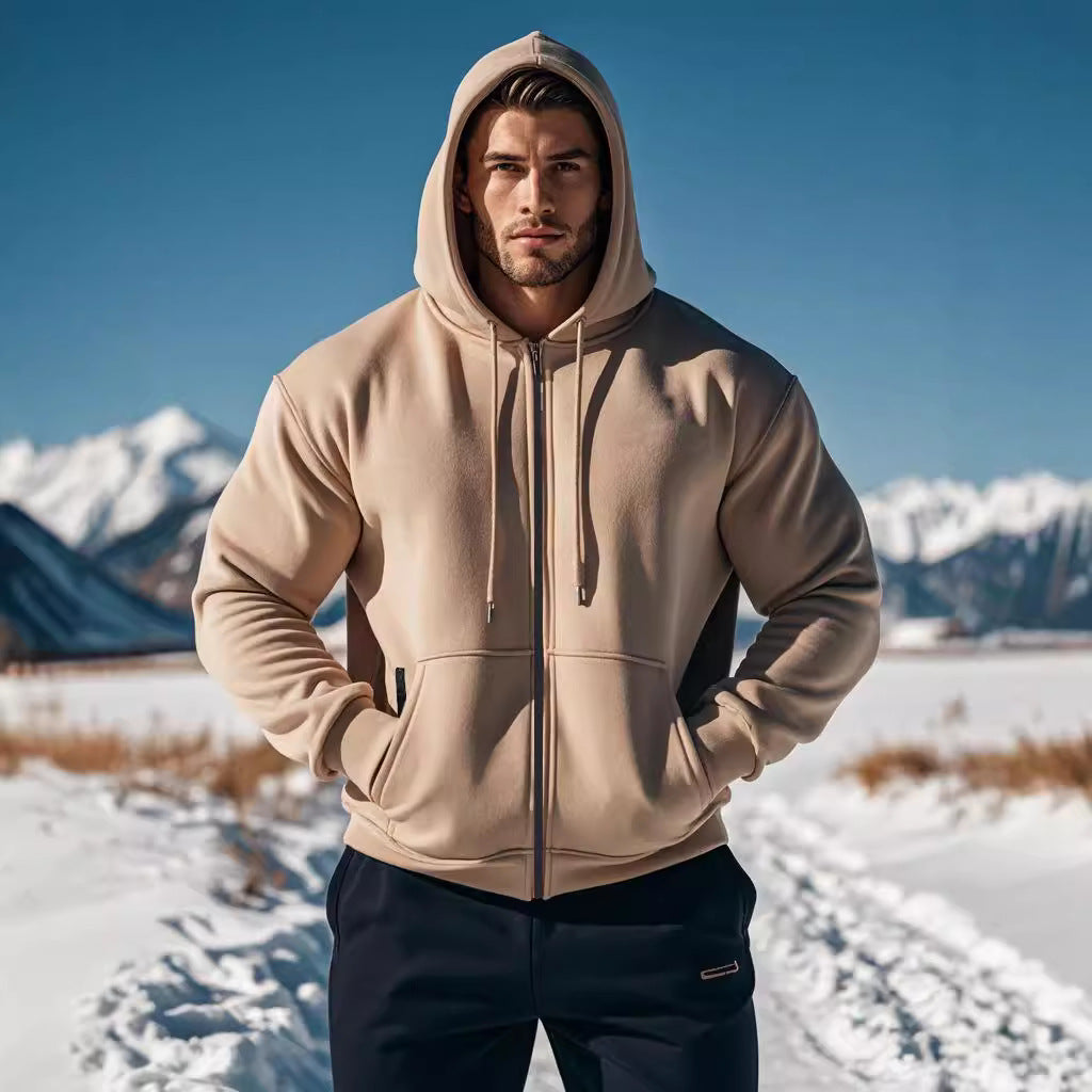 Men's hooded sweatshirt jacket with full zip, kangaroo pocket and adjustable hood Chichicherry