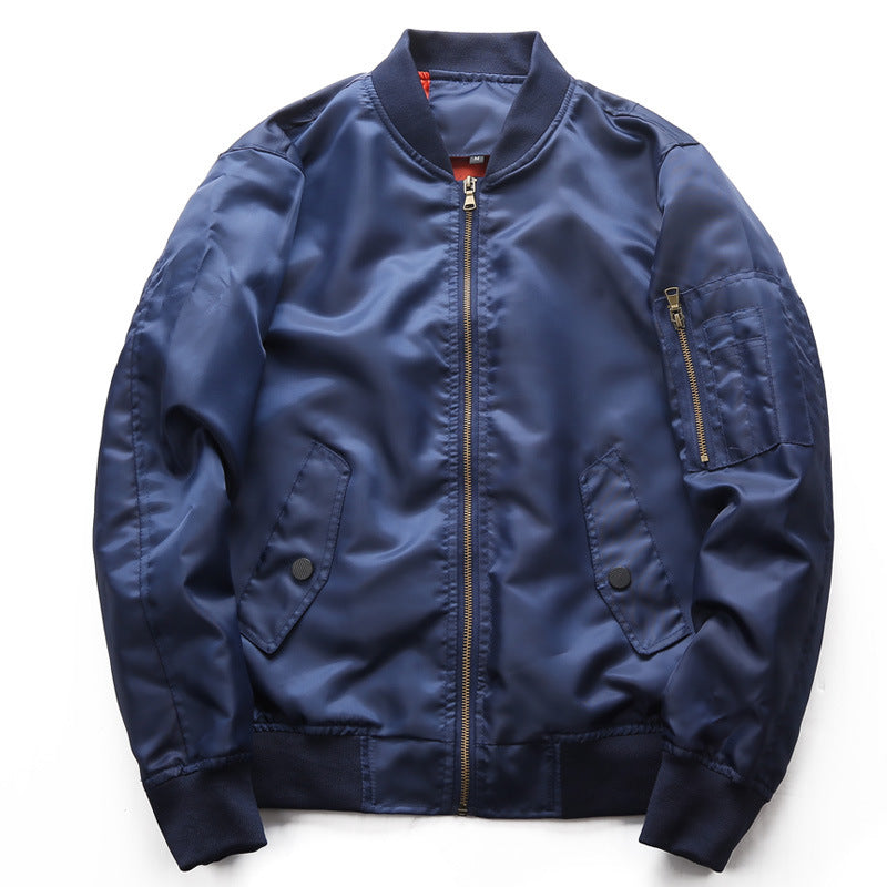 Men's Lightweight Nylon Bomber Jacket in Aviator Utility Style Chichicherry