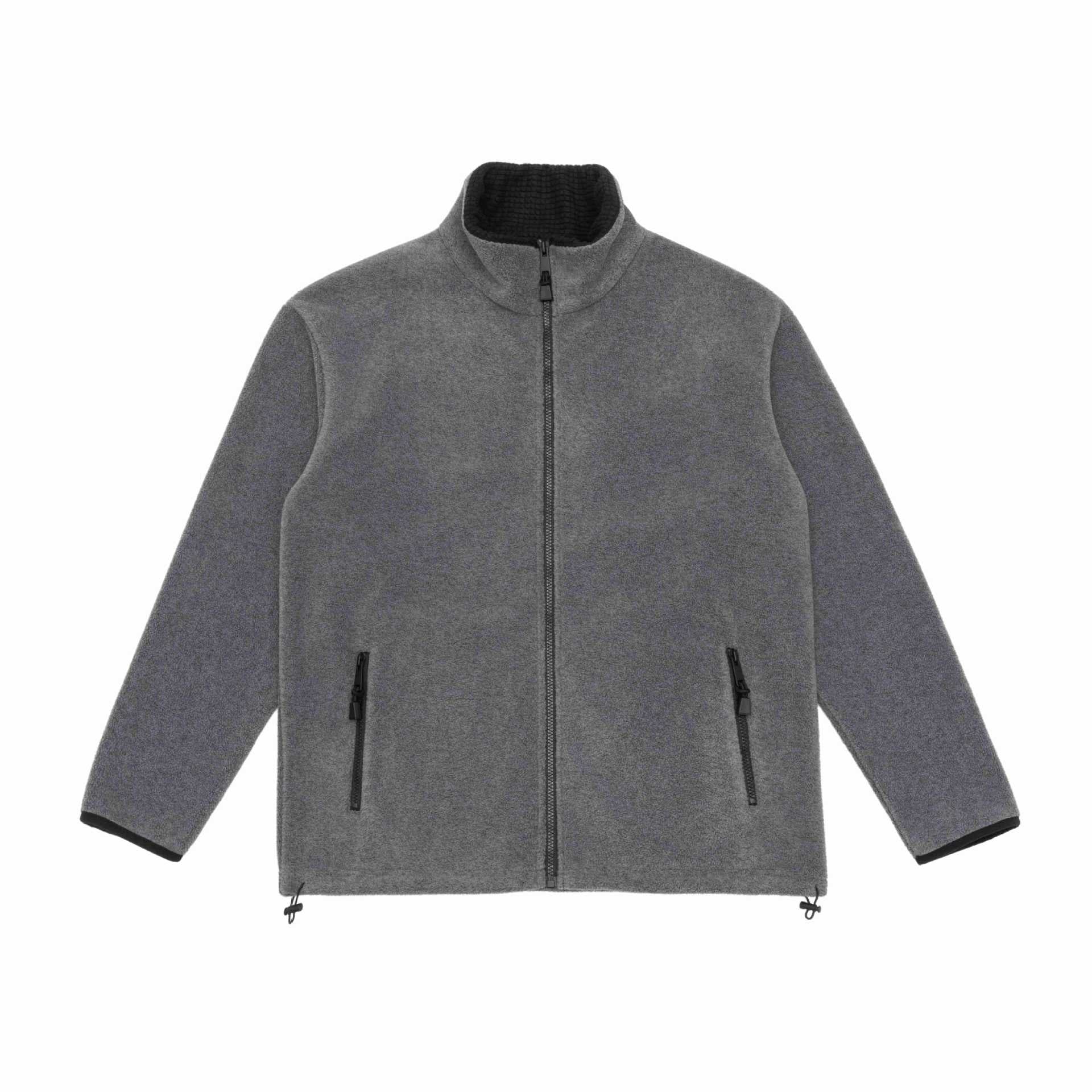 Unisex fleece jacket with stand-up collar, full-length zipper and drawstring hem Chichicherry