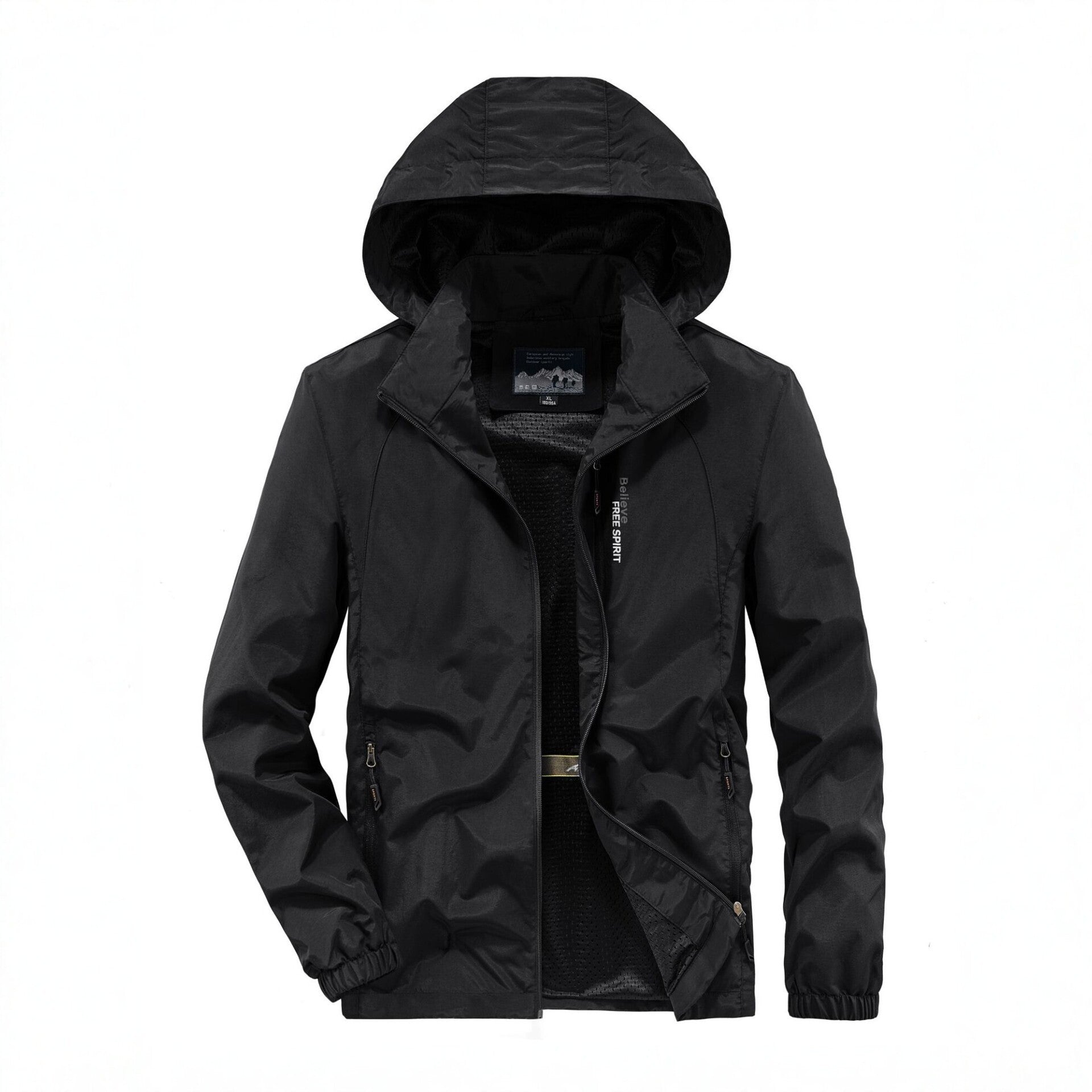 Men's Ultralight Breathable Hooded Jacket with Perforated Mesh Lining and Zipper Pockets Chichicherry