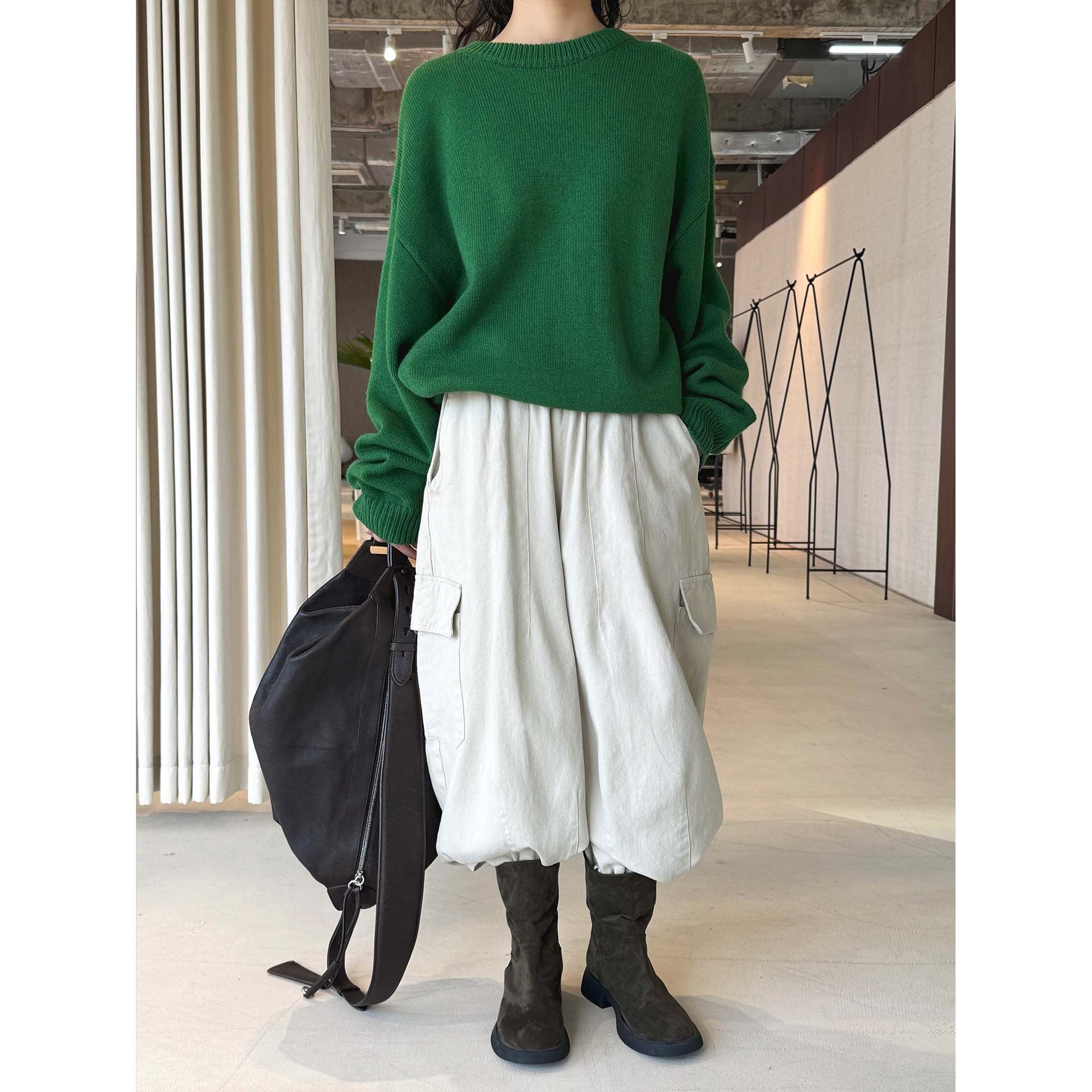 Women's Wide Midi Skirt in Utility Style with Applied Flap Pocket Chichicherry