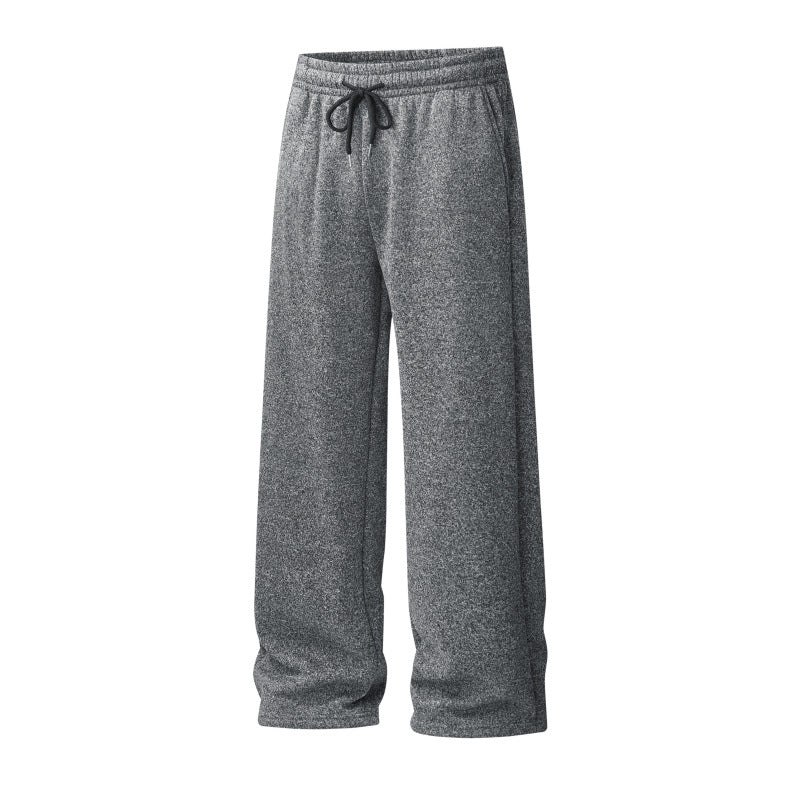 Women's Wide Lounge Pants with Elastic Waistband, Drawstring & Plush Fleece Lining Chichicherry