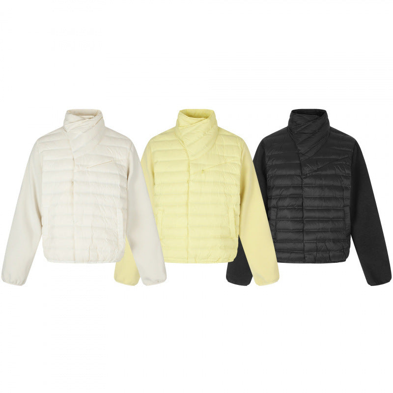 Women's Light Hybrid Quilted Jacket with Quilted Front and Fleece Sleeves Chichicherry