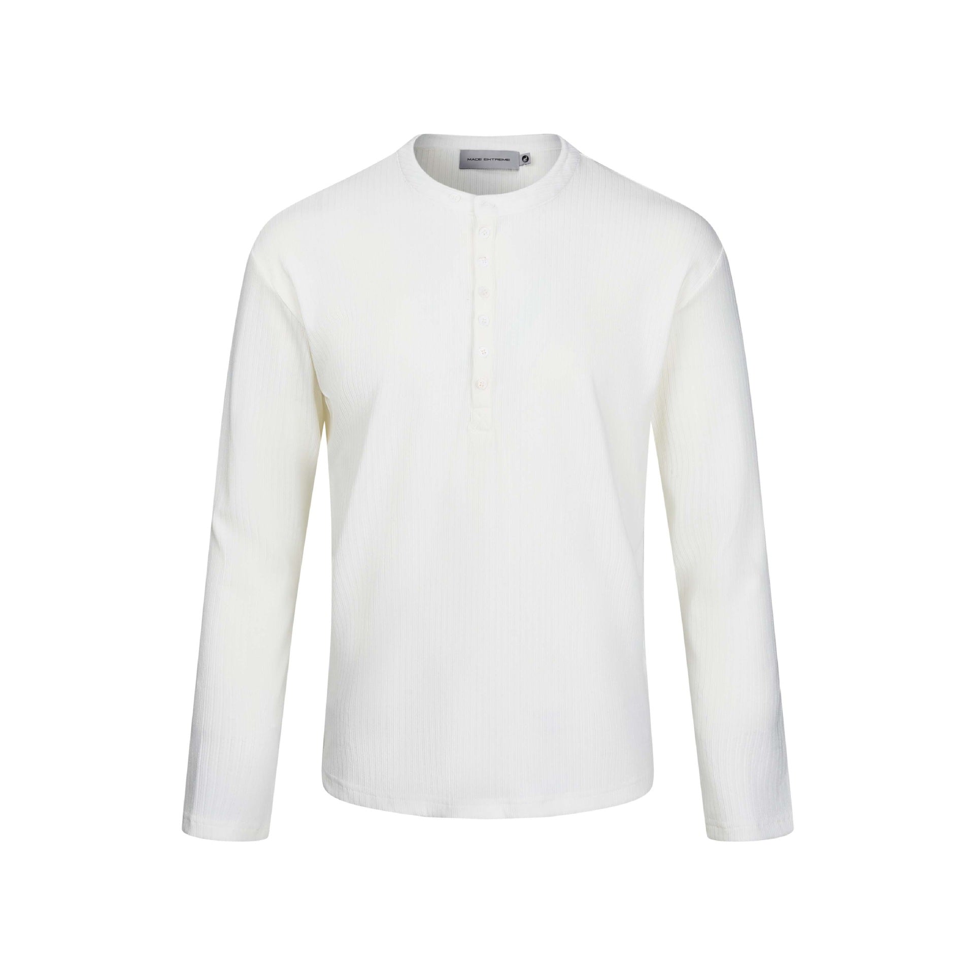 Men's Thermal Waffle Shirt with Henley Button Placket Chichicherry