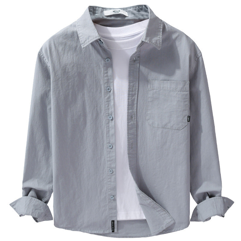 Men's Relaxed Cotton Overshirt with One-Sided Chest Pocket Chichicherry