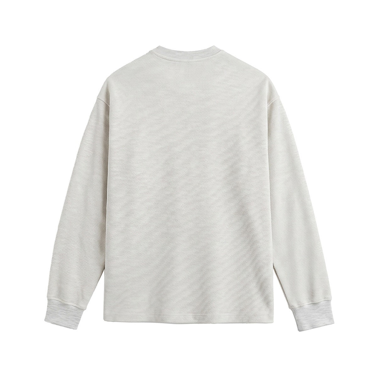 Unisex Loose-fitting Henley sweatshirt with waffle texture and ribbed cuffs Chichicherry