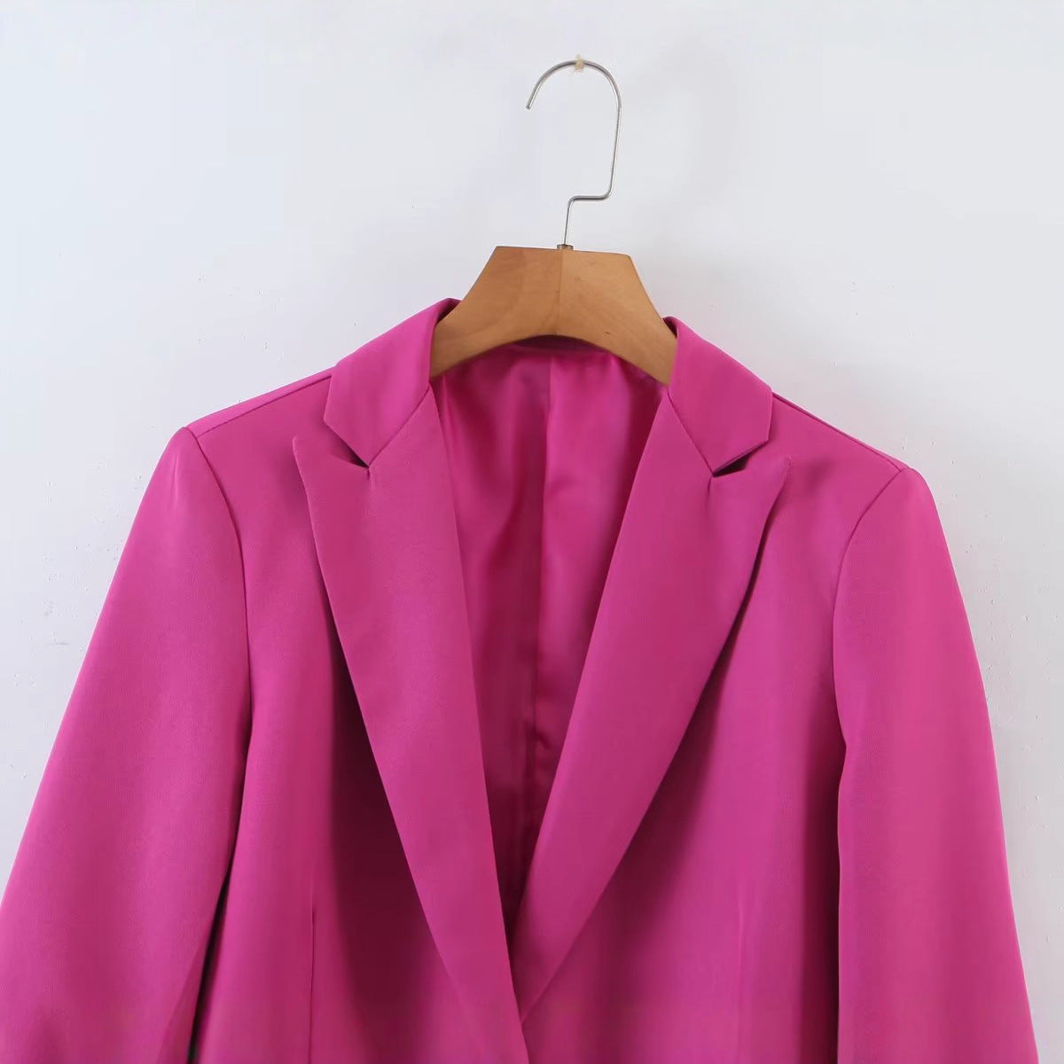 Women's Longline-Oversize-Blazer with Shawl Collar and Flap Pockets Chichicherry