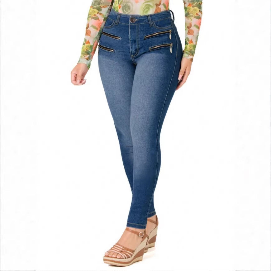 Women's Sculpting Skinny Jeans with High Waist, Push-Up Cut and Super Stretch Chichicherry