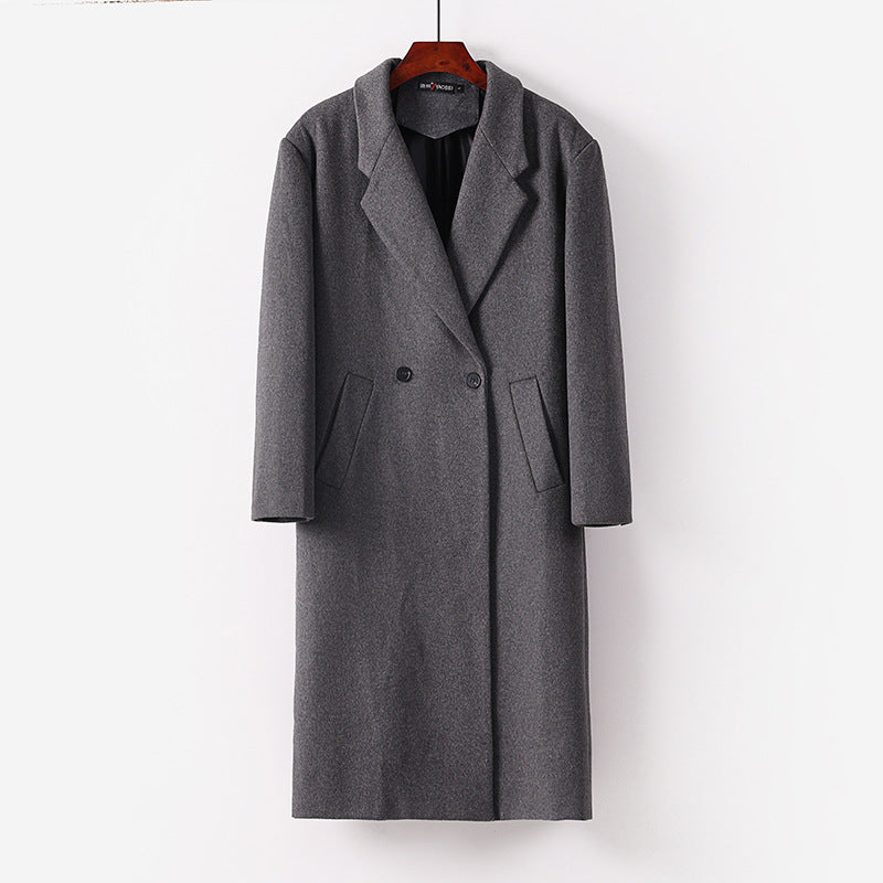 Men's Maxi-Length Wool Blend Overcoat Chichicherry