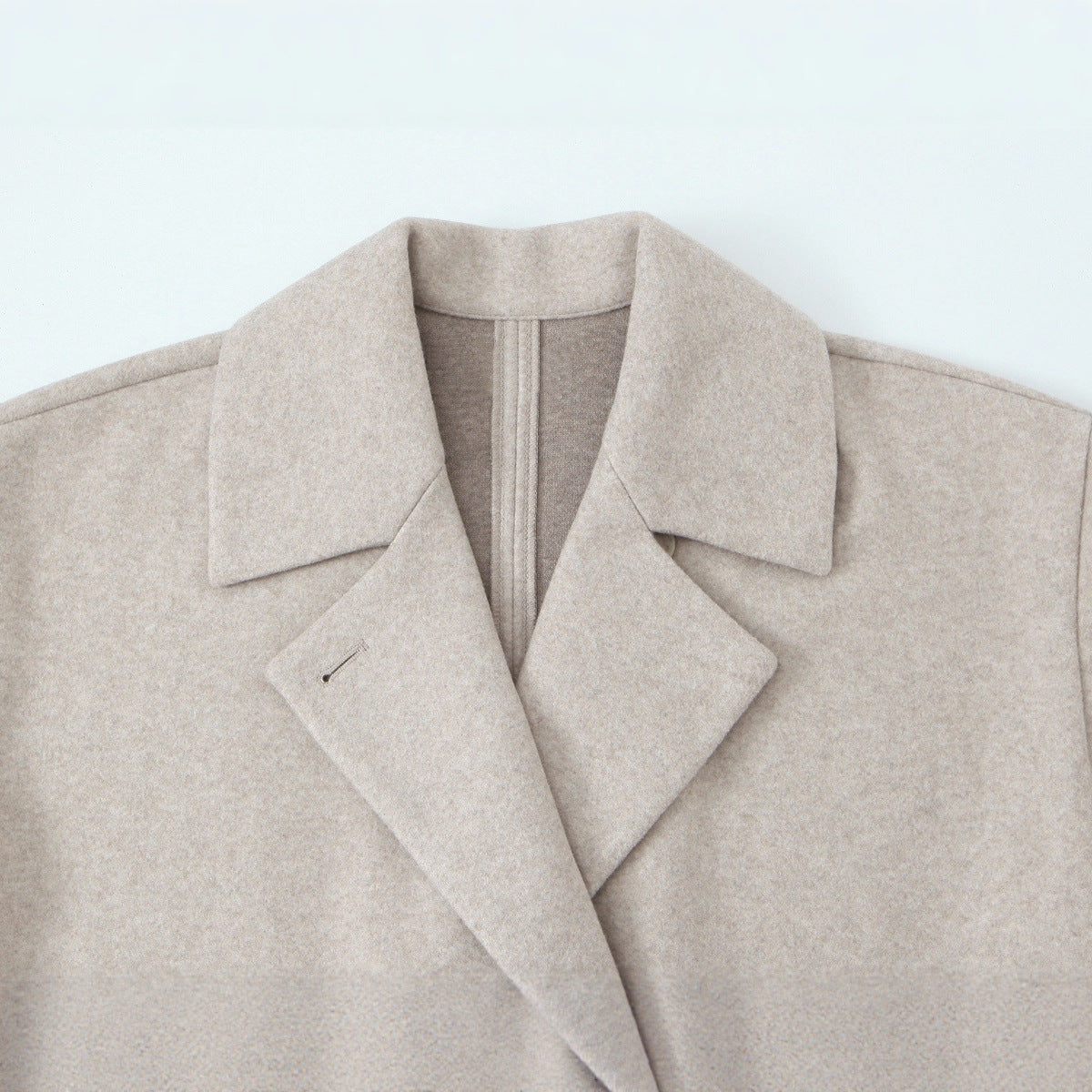Women's Short-Cut Oversized Wool Blend Coat with Wide Shawl Collar Chichicherry