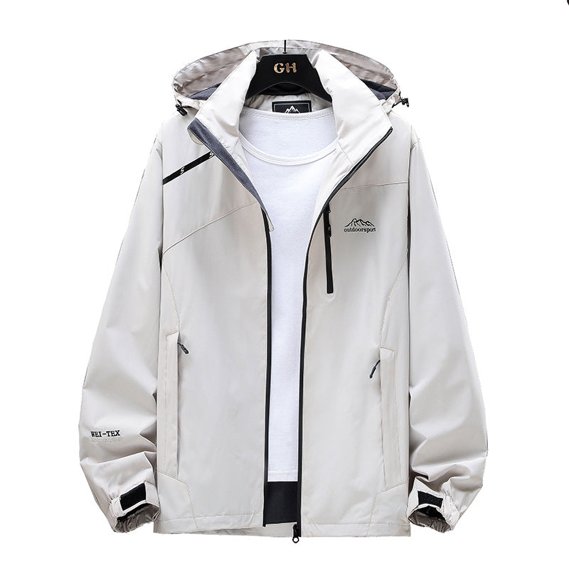 Women Lightweight Water-Repellent Outdoor Jacket with Hood, Chest Zip and Adjustable Cuffs Chichicherry