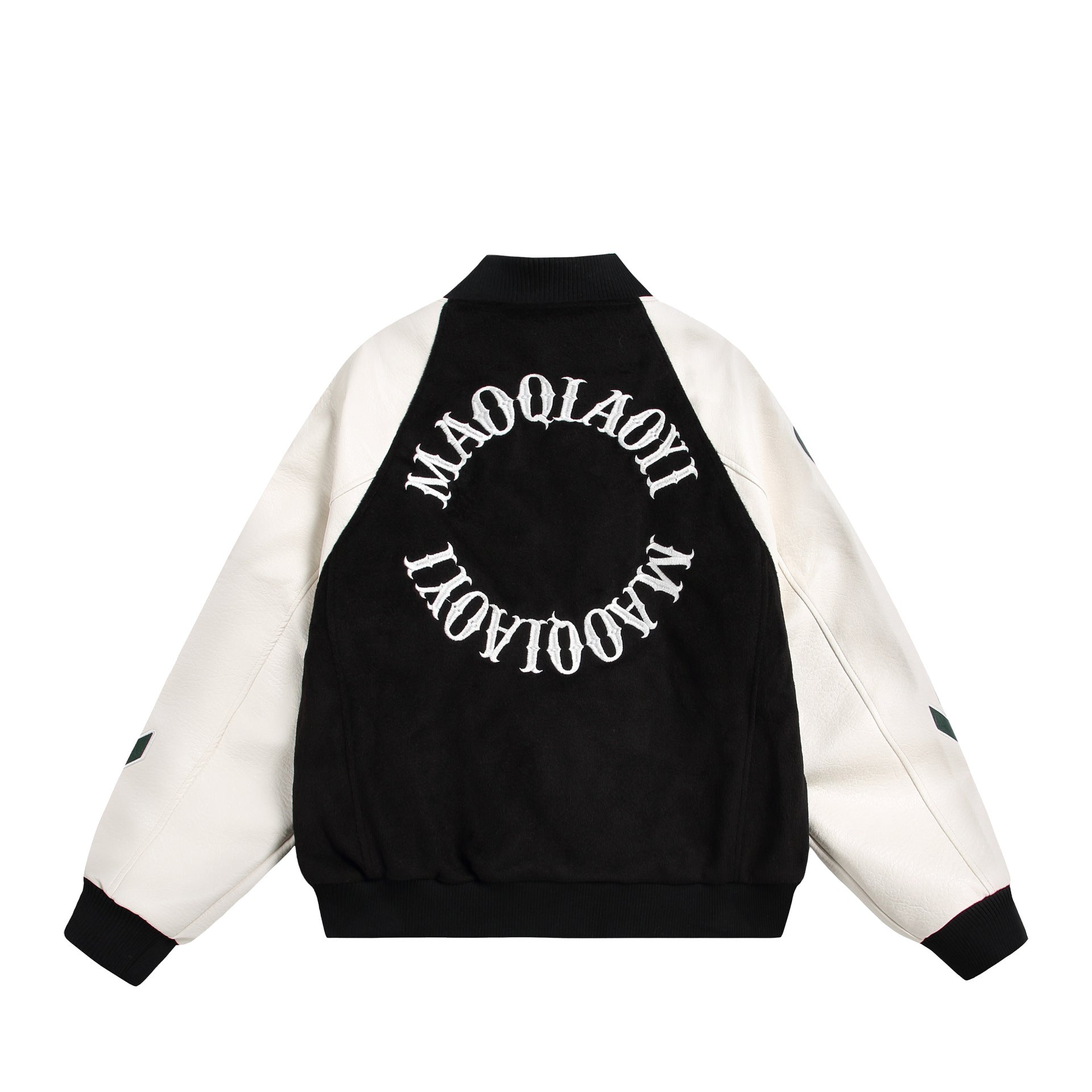 Unisex varsity bomber jacket in material mix with embroidery and application details Chichicherry