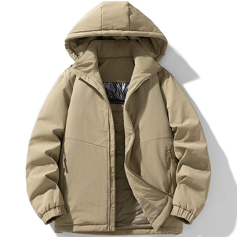 Men's Padded Thermal Winter Jacket with Hood, Water-Repellent Outer Shell and Zipper Pockets Chichicherry