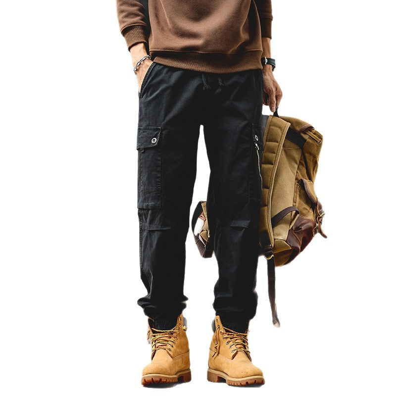 Men's Cargo Jogger Pants with Elastic Waistband and Multi-Pockets Chichicherry