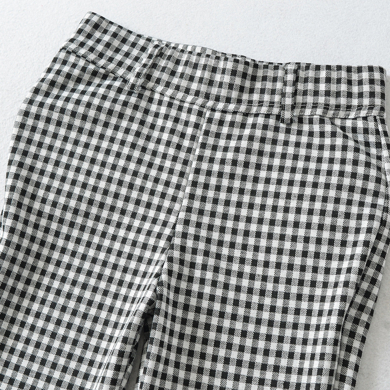 Ladies high-cut slim-fit pants with Vichy check and elastic waistband Chichicherry
