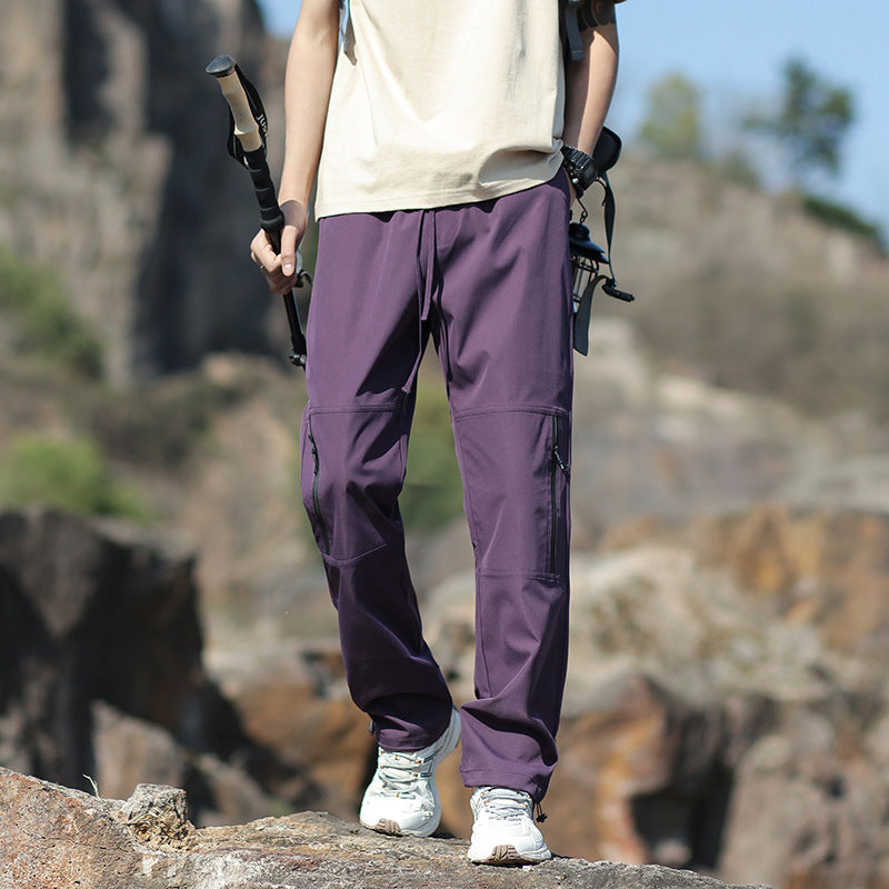 Men's Technical Outdoor and Hiking Pants with Zipper Pockets and Adjustable Waist Chichicherry