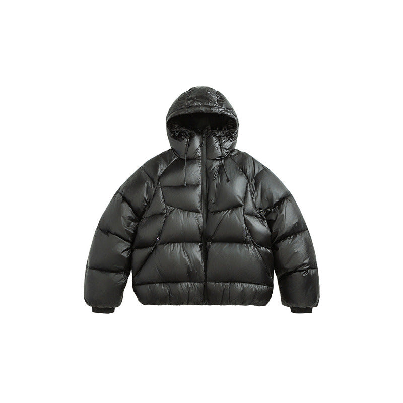 Unisex Quilted Down Jacket with Hood and Lightweight Thermal Insulation Chichicherry